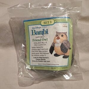 McDonald's *Vintage* Disney's Bambi *Friend Owl* Happy Meal Toy